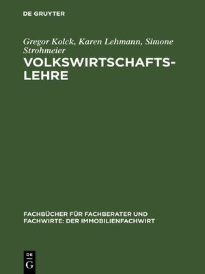 cover image of Volkswirtschaftslehre